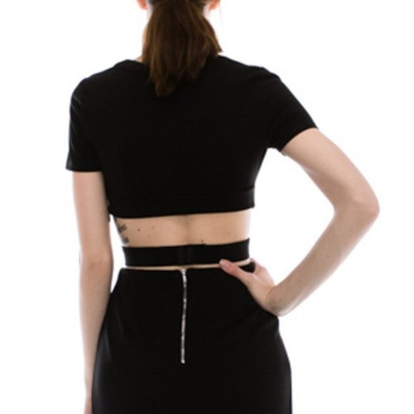 Criss Cross Cut Out Crop Top - Picture 4 of 4